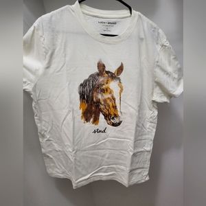 Cream colored/off-white, Lucky Brand, Large T-shirt